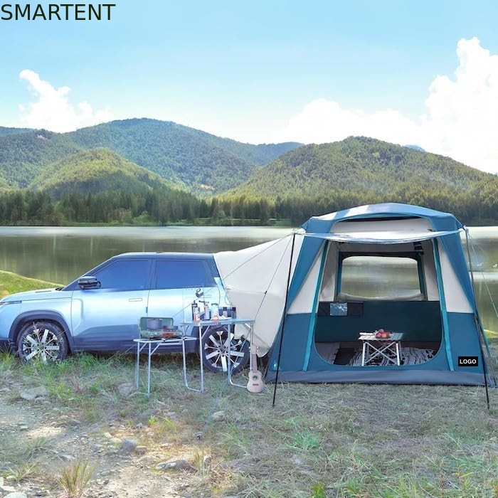 3.05*2.44*2.21M Aanpasbaar 4 Seizoen Blauwe Kleur Waterdicht PU2000MM Gecoat Polyester Mobil Car Camping Tent leverancier