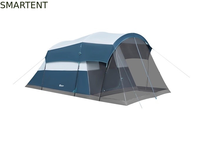 6.1*2.44*1.93M Buiten Dual Color Blauw-Grijz Waterdicht Gecoat Polyester Grote familie Kampertent Geschikt voor 6-8 personen leverancier