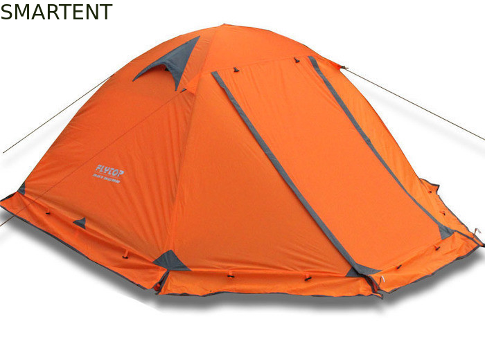 2 personen Oranje PU3000MM Gecoat 210T Polyester Aluminium Frame Waterdicht Pop Up Tent Met Carry Bag leverancier