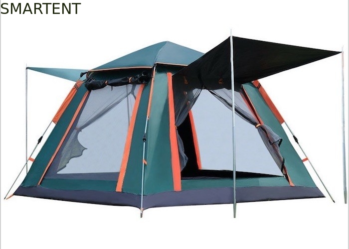 Buitenkampertenten Zonnebestendig en geventileerd Automatisch Glasvezel Frame 210D Polyester 240*240*140cm Groen Modern Design leverancier
