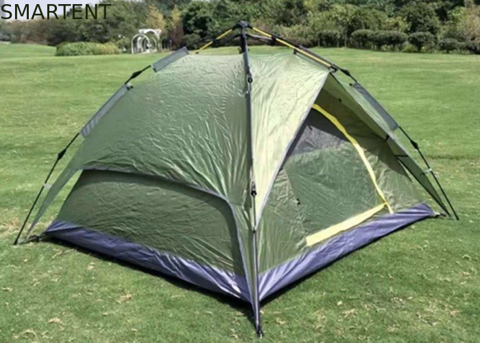 210*210*135cm Automatische glasvezel paal Waterdicht PU2000mm Gecoat Groen 190T Polyester Regendicht Outdoor Camping Tenten leverancier