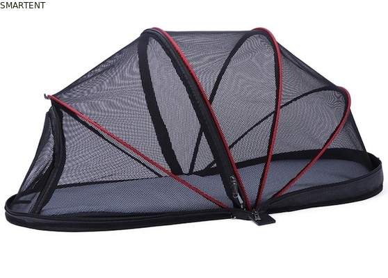 Buiten draagbare gemakkelijk opvouwbare 40X41X82CM Ventilatie Nylon Mesh Gezellig hondentent Zwart schattig huisdier opvang